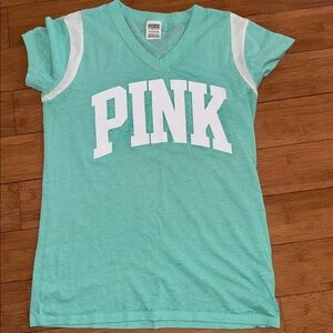 PINK Victoria's Secret Teal and White Top